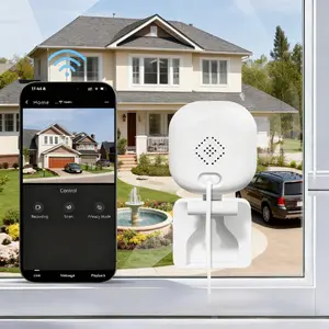 Window Camera, Wireless Surveillance Camera, Video Surveillance Camera, 2.4GHz WiFi Indoor Cameras for Home Security, Smart Person & Motion Detection, 24/7 Recording, No-Drill Simple Installation, Auto HD Infrared Night Vision