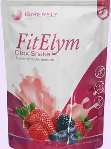 FitElym Dtox Shake Sabor Frutos Rojos - Fitness Supplement with Milk Serum Hydrolyzed Soy Protein Guar Gum & Natural Emulsifiers for Health Boost
