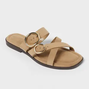 Women's Ridge Sandals with Memory Foam Insole - Universal Thread Taupe 6.5