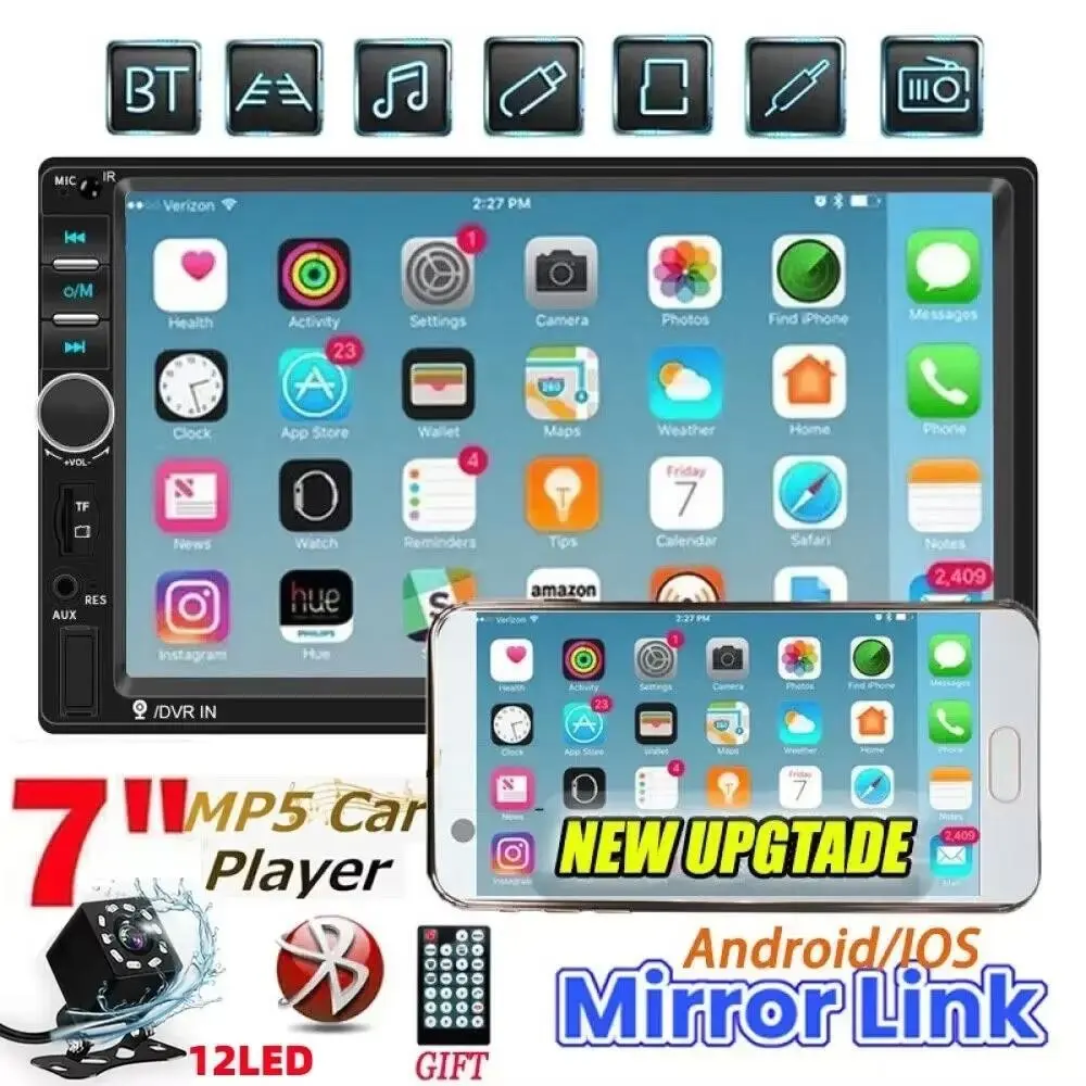 High-Definition 2din Car Mp5 Player, Clear Interface, Multimedia Entertainment Device, Abs Material, Ideal for Vehicle Use, Double Din, Head Unit, Car Audio, Car Video Players