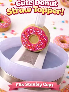 Stanley Cup Donut Straw Topper  | Cute Tumbler Accessory | Must-Have Stanley Cup Upgrade