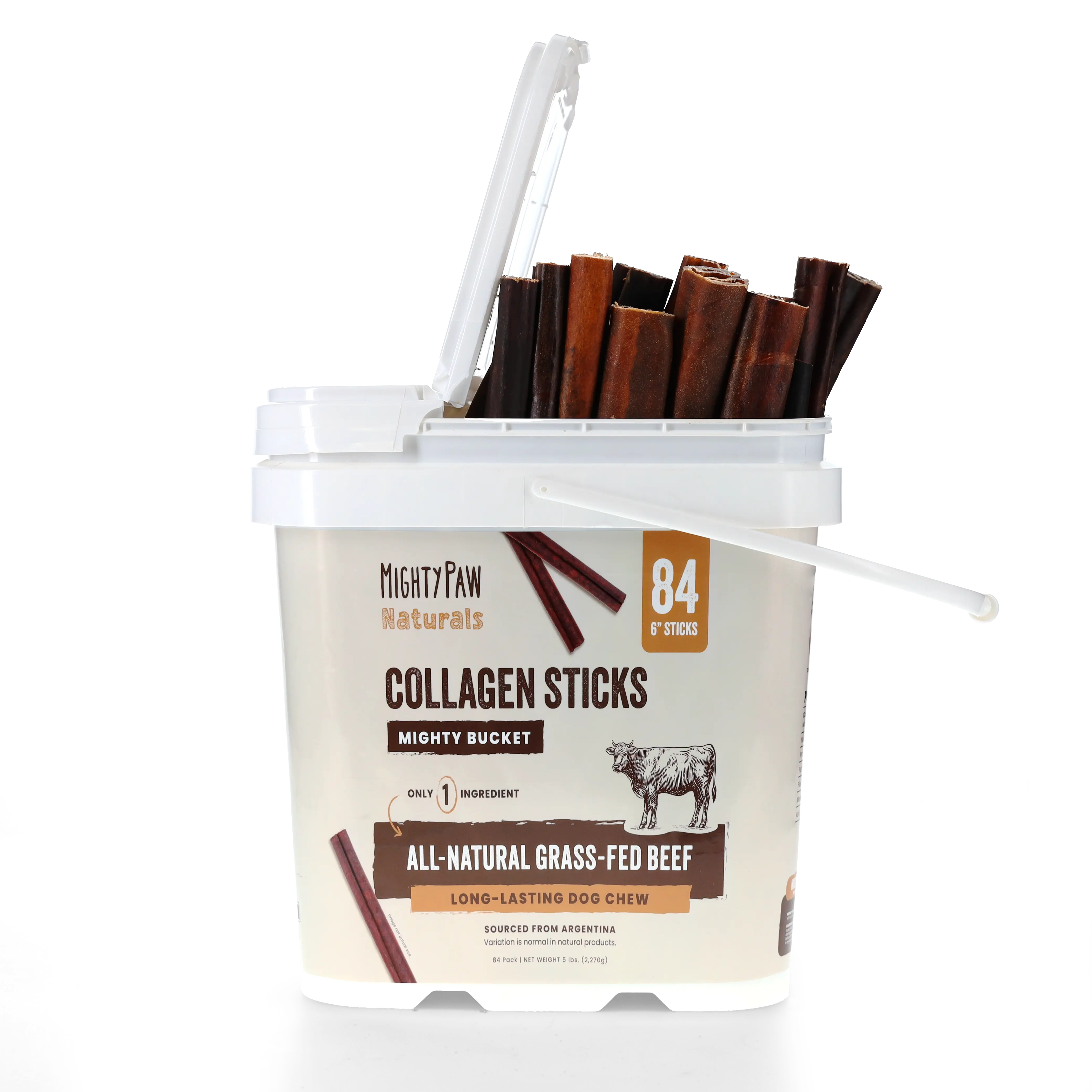 Mighty Paw Collagen Sticks - All-Natural | Grass-Fed Beef | High in Protein & Collagen | Grain & Gluten Free