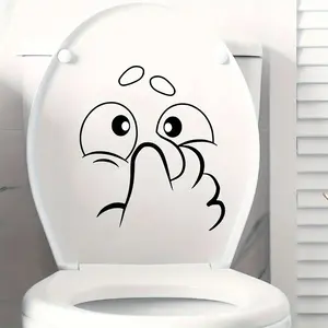 1PC Hardcore Funny Humor Style "Toilet Cover Nose Gesture" Car Sticker, Automobile Decals, Suitable for Car Bodies, Motorcycle Side Panels, Personalized Decal for Funny Humor Culture and Personalized Attitude Enthusiasts
