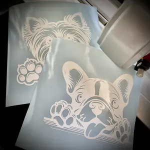 Your Dog's Breed Permanent Vinyl Decal, 200 Peeking Dogs of Choice, 7" width, Great For Vehicles, Weather Resistant, UV Resistant, Vinyl Car Sticker