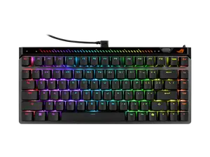 ASUS ROG Falchion Ace 75 HE Wired Analog/Hall Effect Gaming Keyboard - 75% TKL, USB, Hot Swappable HFX V2 Magnetic Switch, Rapid Trigger, 8KHz Polling, ABS Keycap, Carry Case, Web-based Config - Black