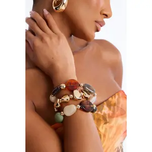 Joyce Jeweled Stretch 3 Piece Bracelet Set - Multi Color