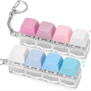 Silent & Loud Keyboard Clicker Keychain, Blue/, 4-In-1 Design, Ideal for Anxiety Stress Relief, Perfect Gift for Adults