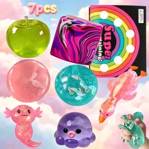 Colorful Toy Set, Cute Marshmallow Filled Stretchy Newt, Fun Squeeze Toy, Stress Relief, Perfect Gift Surprise, Kids' Playset