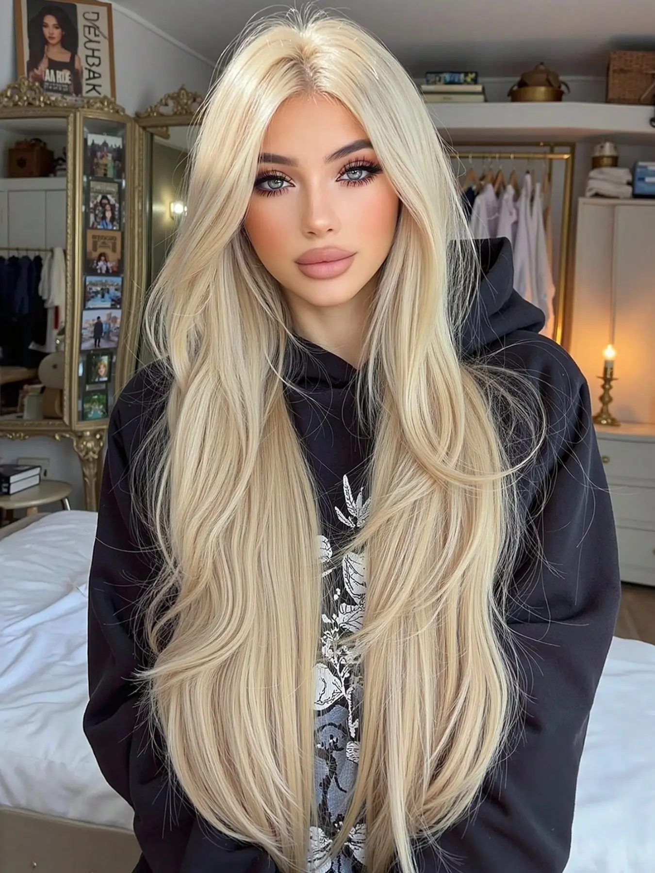 32 Inch Long Curly Wig Without Bangs, Heat Resistant Fiber Hairpiece for Daily Wear, Stylish and Durable False Hair, Synthetic Hair Wig, Synthetic Curly Wigs, Synthetic Machine Wigs, Synthetic Material Wigs, Curled Synthetic Wig