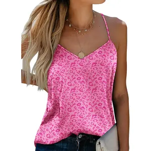 Womens Silk Satin Tank Tops V Neck Camisole Spaghetti Strap Top Summer Basic Blouse