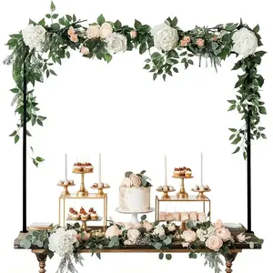 Table Balloon Arch Stand with Clamps, Adjustable Length Table Arch Stand, Metal Table Backdrop Stand, Gold Table Hanging Decor Rod for Wedding, Birthday, Halloween, Christmas Party