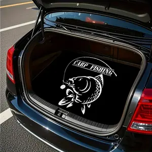 1pc Carp Fishing Print Car Trunk Mat, Car Floor Mat - Heavy-Duty Fit for Sedans, Trucks & SUVs, Machine-Washable Fish Design Liner, Automotive Accessory
