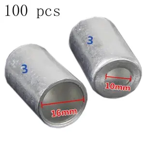 Aluminum Crimp Ferrule For Car A/C Air Conditioning Standard/Reduced Barrier Refrigerant Hose 100PCS 3/8''