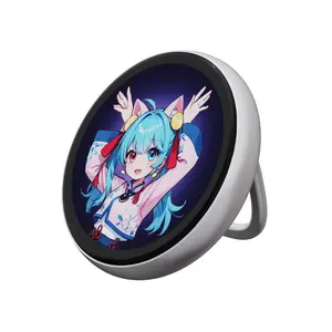 Beambox Nikko Digital Badge - Wearable 1.85" E-Badge for Anime & K-Pop Fans, Bluetooth Smart Badge for Sharing Photos & Videos, Dynamic Electronic Badge for Concerts & Daily Outfits