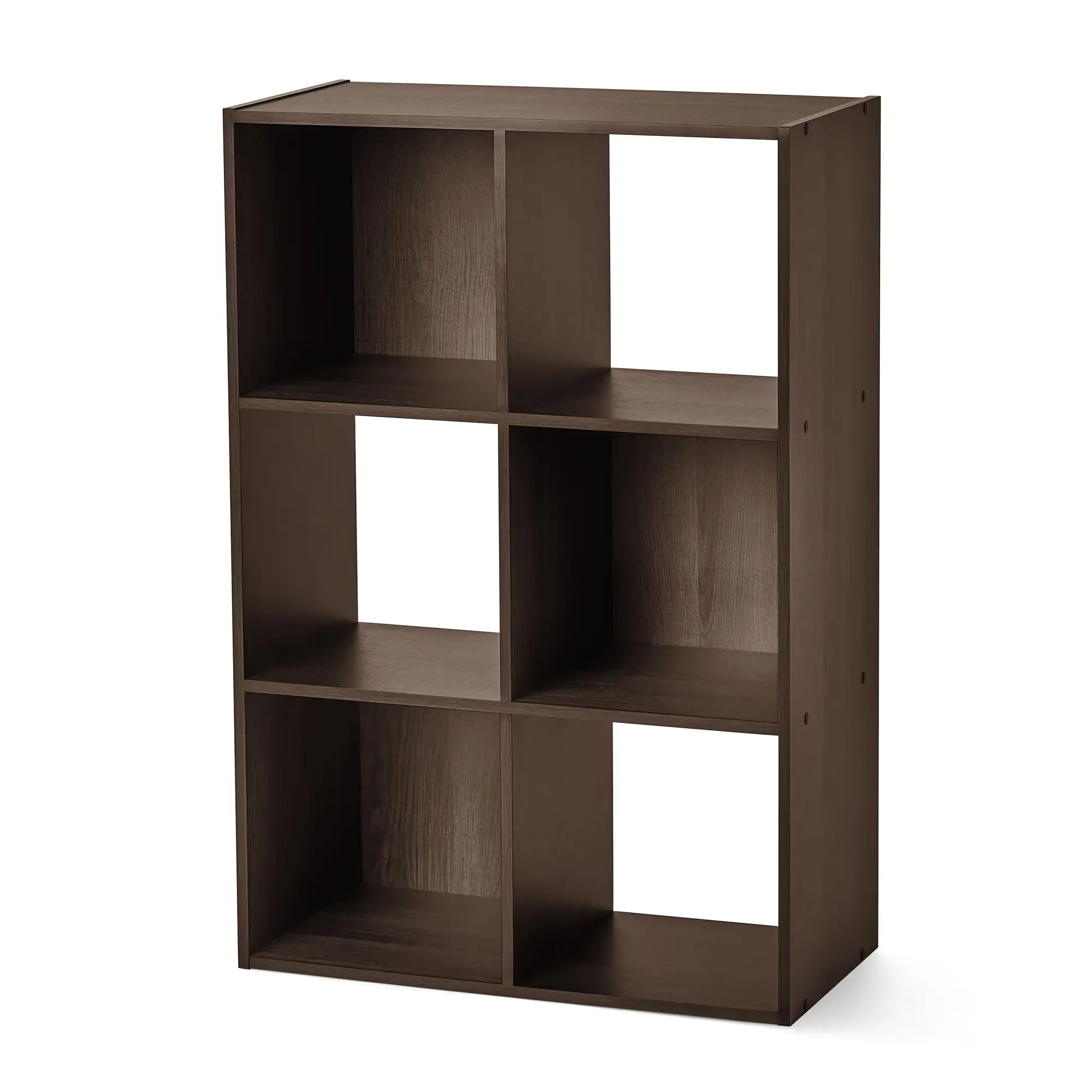 6-Cube Storage Organizer Bookcase, Espresso Shelf Cabinet for Living Room, Home Office