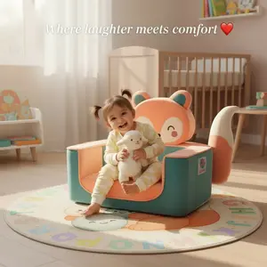 SnuggleFox Toddler Chair Soft Plush Comfy Kids Seat for 1-3 Years Cozy Reading & Play Chair Nursery & Playroom Furniture Compact & Safe Design