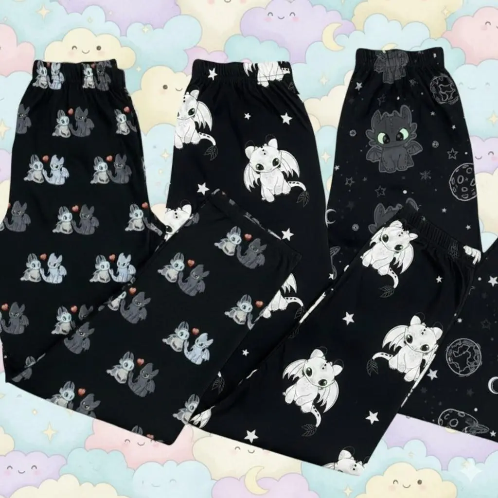 Cozy Dragon Pajama Pants – Unisex Matching Long Sleepwear, Cute Dragon Design Lounge Bottoms for Relaxing Nights, Unisex Pajama Gift For Her, Gift For Him, Matching loungwwear