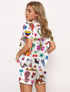 Mananaa Sera Bonito Pajama Set, Cartoon Pajamas Set For Women, Sleepover Housewarming Gift