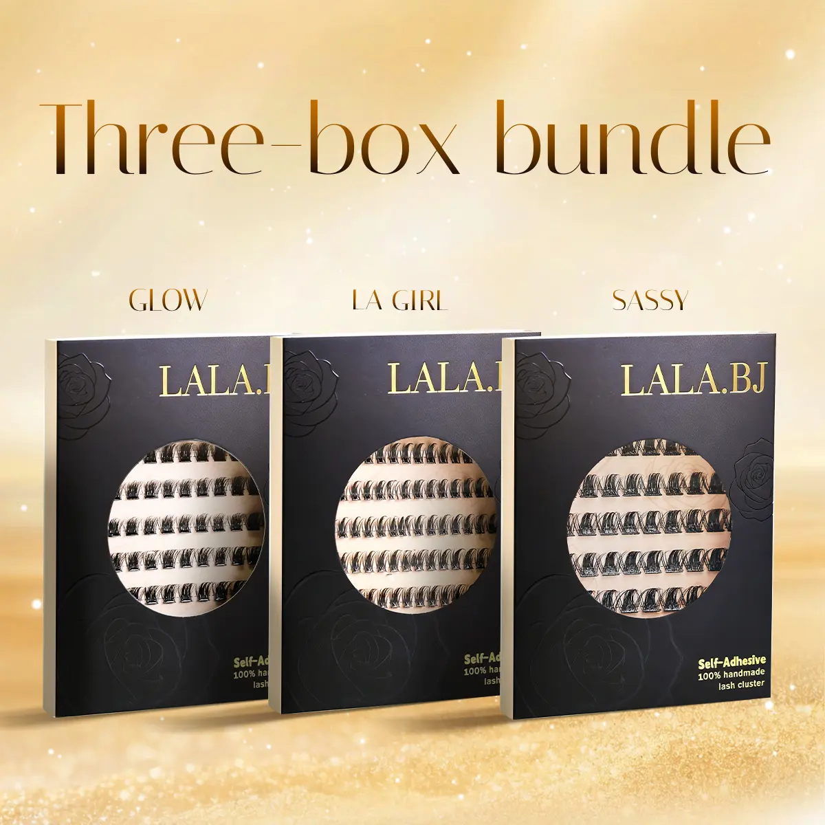 【3 boxes BUNDLE/Save more】【Customized Bundle】LALA DIY Eyelashes Self Adhesive Lash Clusters Pre glued Eyelash Clusters No Glue Needed Lashes Wispy D-curly Cluster Eyelash extensions  Individual Lashes