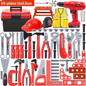 Kids Electric Tool Set for Boys - Realistic Toy Drill & Screwdriver Pretend Play Repair Kit