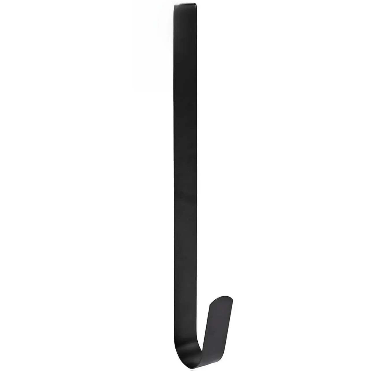 12" Black Durable Heavy-Duty Steel Over-The-Door Wreath Hanger - U-Shaped Hook, Lightweight Home Organizer, Universal Mount Damage-Free Hook for Indoor Front Door Use