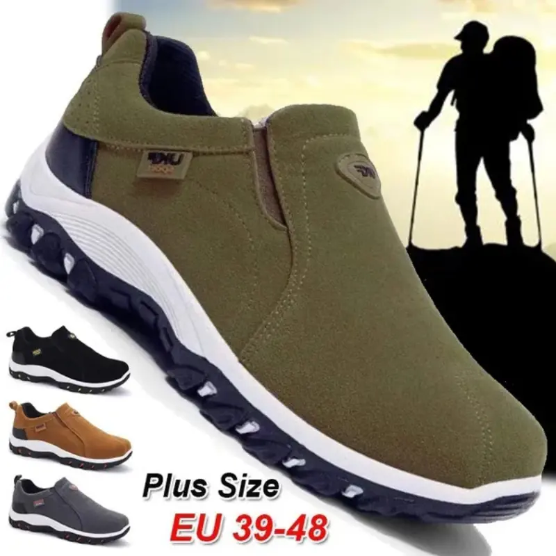 Men's Suede Leather Hike Footwear - Wear-Resistant, Comfortable Premium Men's Shoes for Hiking Style Outdoor Travel Activities