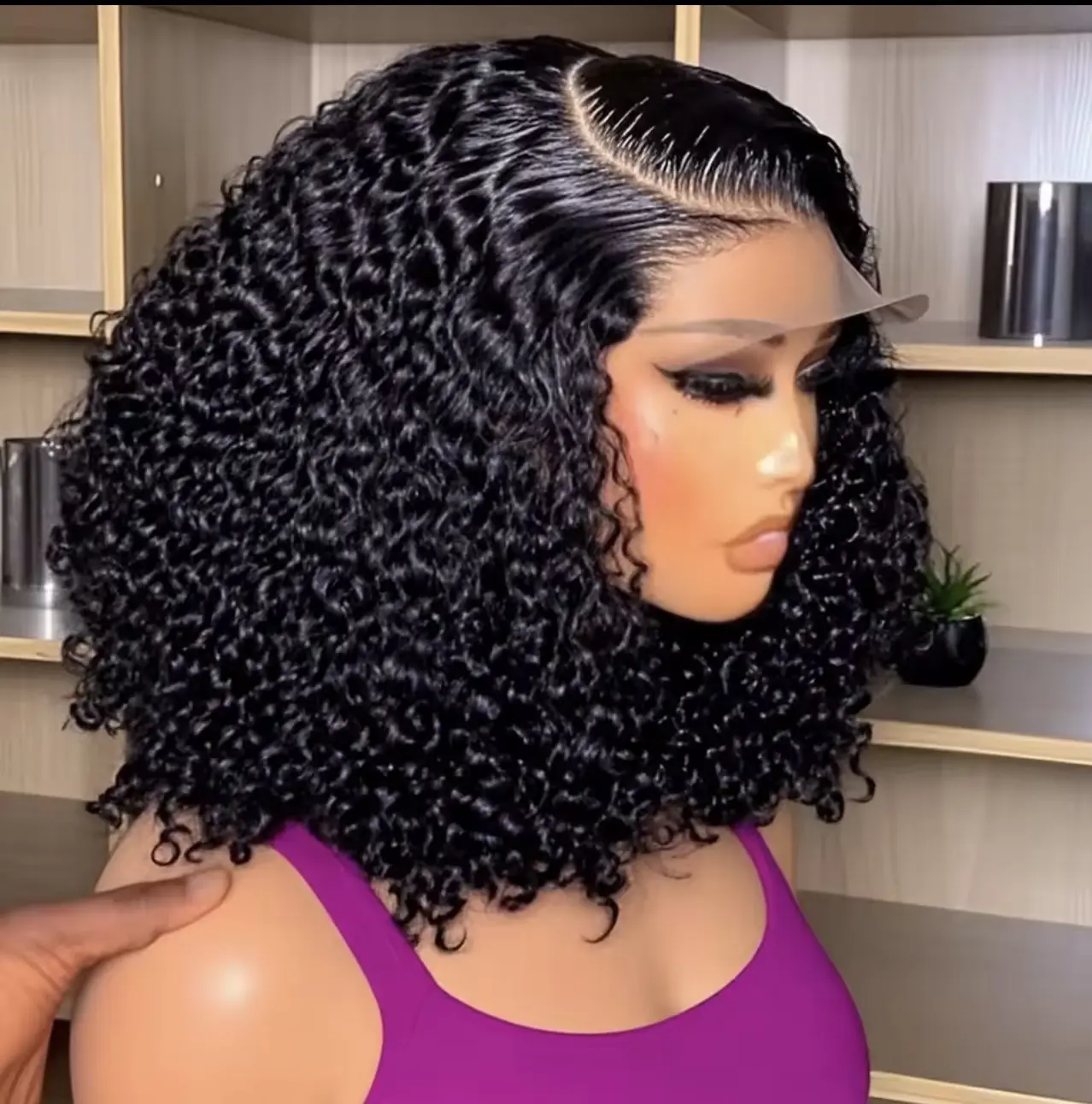 Bioue Luxury Brazilian Deep Wave Bob Wig – 100% Human Hair – HD Transparent Lace 13x4 / 13x6