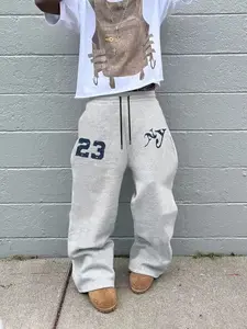 Men's Fashion Casual Relaxed Fit Solid Color Straight Wide-Leg Lightweight Sweatpants, Comfortable Pants for Summer Daily Wear