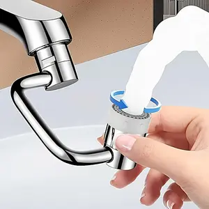Washing design, rotatable faucet booster extender, a rotatable faucet extender suitable for bathroom sinks, with two water outlet modes