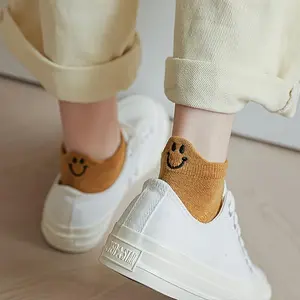 10 Paris Four Seasons Pure Color Cute Expression Ear Socks Comfortable Soft Combed Cotton Socks for Casual All-Match Women's Wear - Basic Minimalist Womenswear Bridal