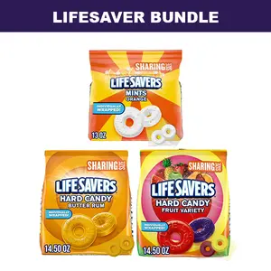 LIFE SAVERS 3-in-1 Mega Flavor Bundle: Orange Mints 13oz, Butter Rum 14.5oz & Fruit Variety 14.5oz – Bulk Candy for Parties & Halloween