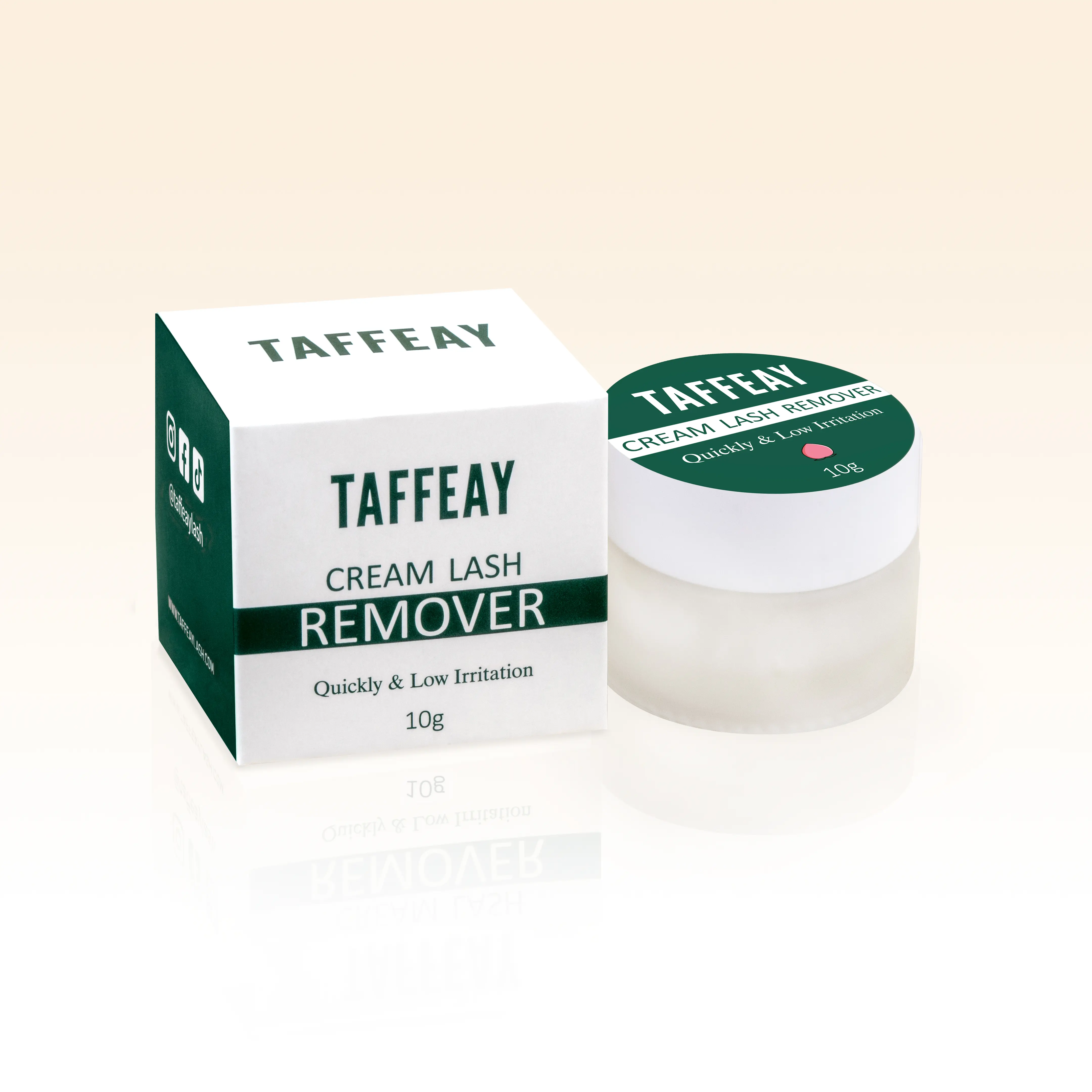 TAFFEAY Gentle Eyelash Extension Remover Cream - Hypoallergenic Cosmetic for Sensitive Skin, Quick-Action Fresh Peach Scent, 5g/10g Multi-Size Makeup Cleanser