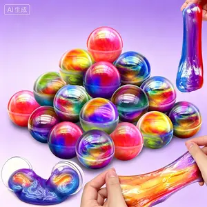 28 Pack Galaxy Slime Eggs Easter Basket Stuffers Easter Eggs Toys for Kids Boys Girls Non-Sticky Stress Relief Fidget Toys Easter Gifts for Classroom Exchange Slime Egg Ball Party Favors