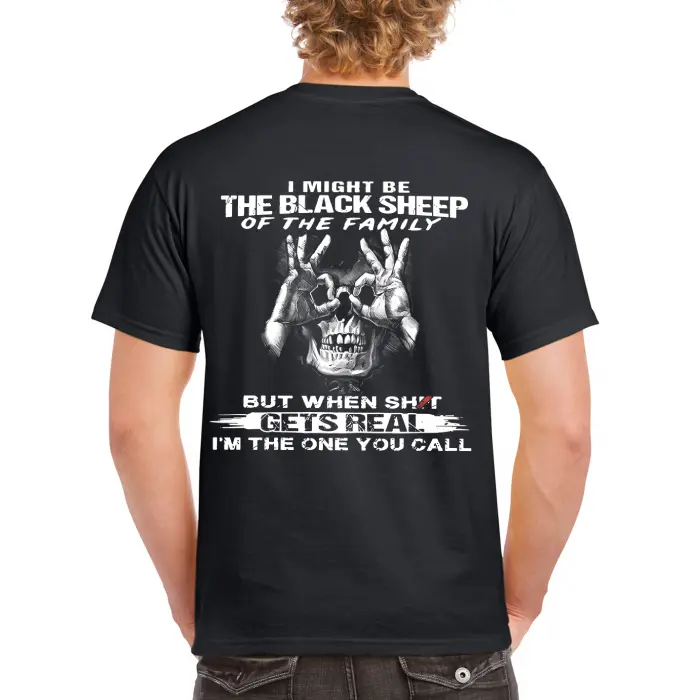 I MIGHT BE THE BLACK SHEEP OF THE FAMILY Skull With OK Print Men's T-Shirt / Hoodie / Sweatshirt, Bold Black Sheep Statement Graphic Apparel, Gift for Strong Independent Men