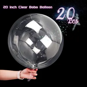 20 Pcs Bobo Balloons Bubble Balloons, 20 Inch Clear Bobo Balloon, Large Transparent Bubble Balloon for Wedding Birthday Party Decor