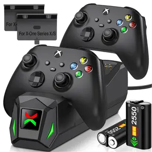 Controller Charger Station with 2x2550mWh Rechargeable Battery Packs for Xbox One/Series X|S Controller,Dual Charging Dock for Xbox One Controller Battery Pack with 4 Battery Covers for Xbox