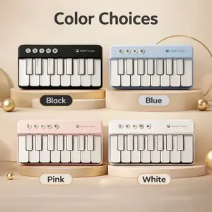 Mini Keyboard Piano Toy for Kids, Portable Pocket Electronic Musical Instrument with LED Lights