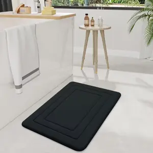 Vintage Memory Cotton Bathroom Floor Mat, Absorbent Non-Slip Cushioned Rug, Comfortable Long Strip Pad for Living Room Bedroom Kitchen Sink Laundry Area