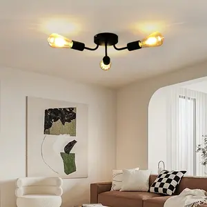 Vintage Industrial Ceiling Pendant Light with E27 Socket, Retro Dining & Bedroom Chandelier for Bar, Living Room, Home Decor Light. Easy Install, Energy Efficient Bulb Compatible, Warm Ambient Lighting.