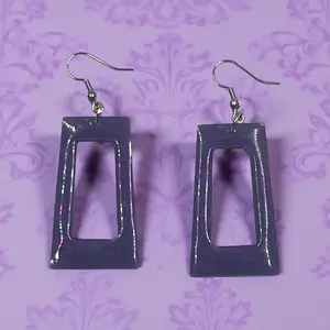 Dark Pastel Purple, Rectangle Earrings Resin Earrings