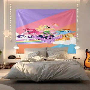 Home Decor Little Pony Cartoon Pattern Tapestry, Stylish Room Flag, Unique Wall Art For Living Rooms And Bedrooms, Gift For Children And Teens