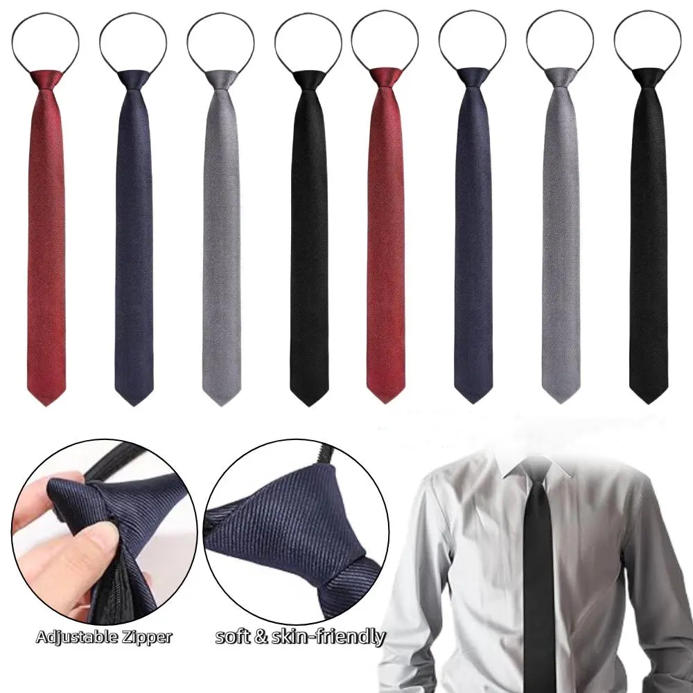 [Summervibes] A Set of 8/4 Pcs Zipper Ties,Adjustable Men's Neckties Zip on Tie for Zipper,Skinny Necktie Clip on Slim Tie,Ideal for Formal,Professional or Casual Occasions,Christmas Party Gifts,Hand Tools Kits
