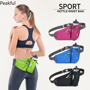 Outdoor Running Waist Bag with Water Bottle Pouch, Waterproof Adjustable Sports Fanny Pack, Multi-purpose Lightweight Belt Bag, ergonomic bounce-free design, great for jogging, cycling, travel and everyday outdoor use