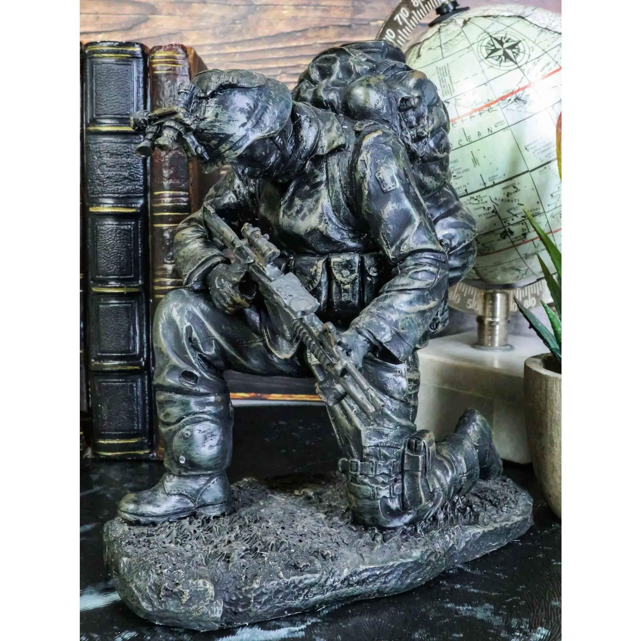 Prayer For Courage Kneeling Soldier Statue Honor & Valor Military Marine Unit