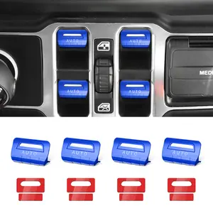 4PCS Upgraded Window Switch Button Cover Compatible with Jeep Wrangler JL JLU 2018-2025 and Gladiator JT 2020-2025 Wrangler 4xe Interior Accessories (4 Colors Available) Truck Decals Auto