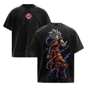 GÖkųUltra Instinct Acid Wash Tee | DBZ Anime Streetwear | Men's Oversized Vintage Graphic Shirt