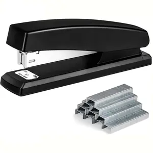 Stapler with 1000 Staples, Office Stapler, 25 Sheet Capacity, Non-Slip, Black
