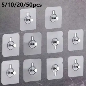 5/10/20/50pcs No-Drill Wall Hooks, Sticky Adhesive Hooks, Removable Hooks for Picture Frames, Artwork, Wedding Photos, Self-Adhesive Screw Patch Paint Hook