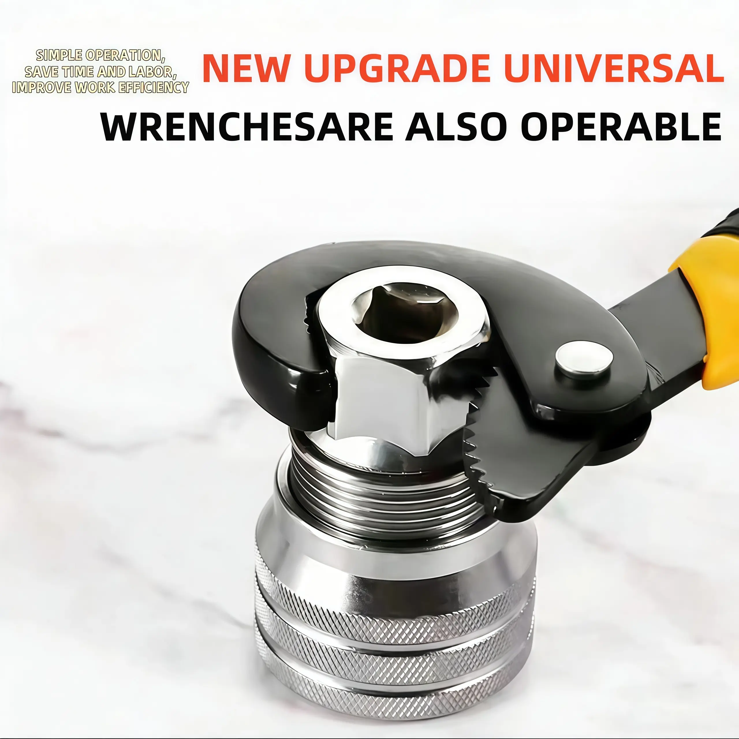 Multi-Function Universal Socket Tool, 10mm-19mm Heavy-Duty Adjustable Socket Wrench with Power Drill Adapter, 3/8" Drive Socket for Ratchet & Torque Wrench, Great for Automotive Repair, Home Maintenance, Garage & Handmade DIY Projects