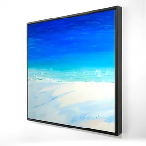 Begin Home Decor 2081-3636-TV9 36 x 36 in. Satellite View of the Ocean - Exotic Turquoise Framed Canvas